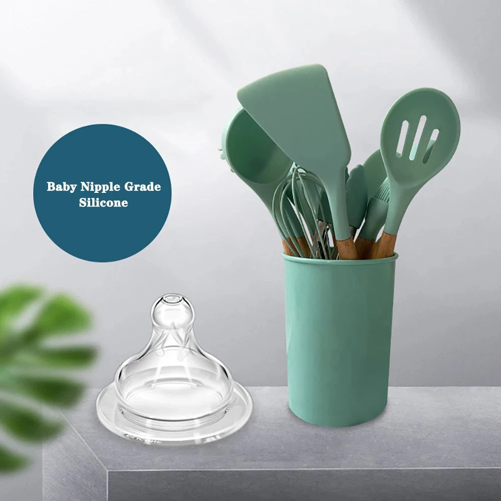 Feature Silicone Kitchen Utensils Set Nonstick Spatulas