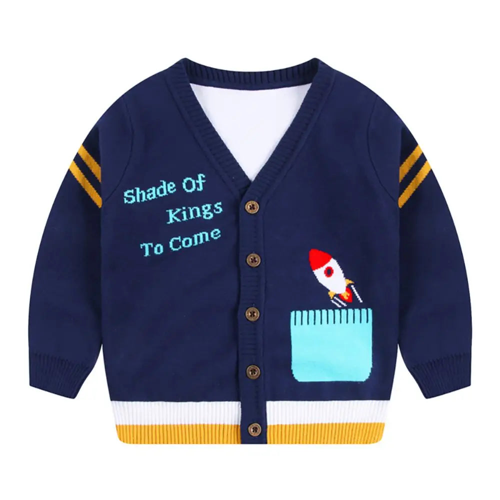 Jlong Spring Kids Baby Cardigan Coat Unisex Cotton V Neck