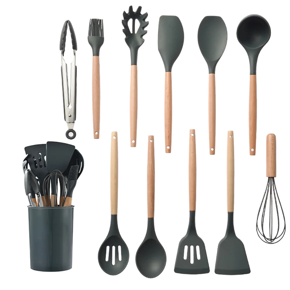 Feature Silicone Kitchen Utensils Set Nonstick Spatulas