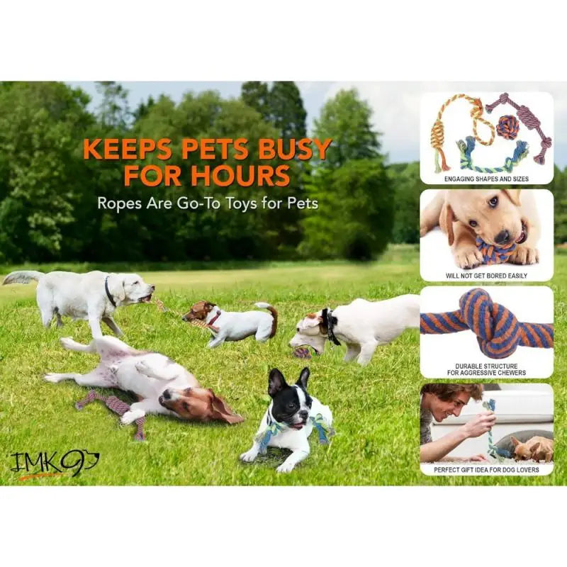 Gumay Bell Knot Dog Chewing Rope Toy Training Tool