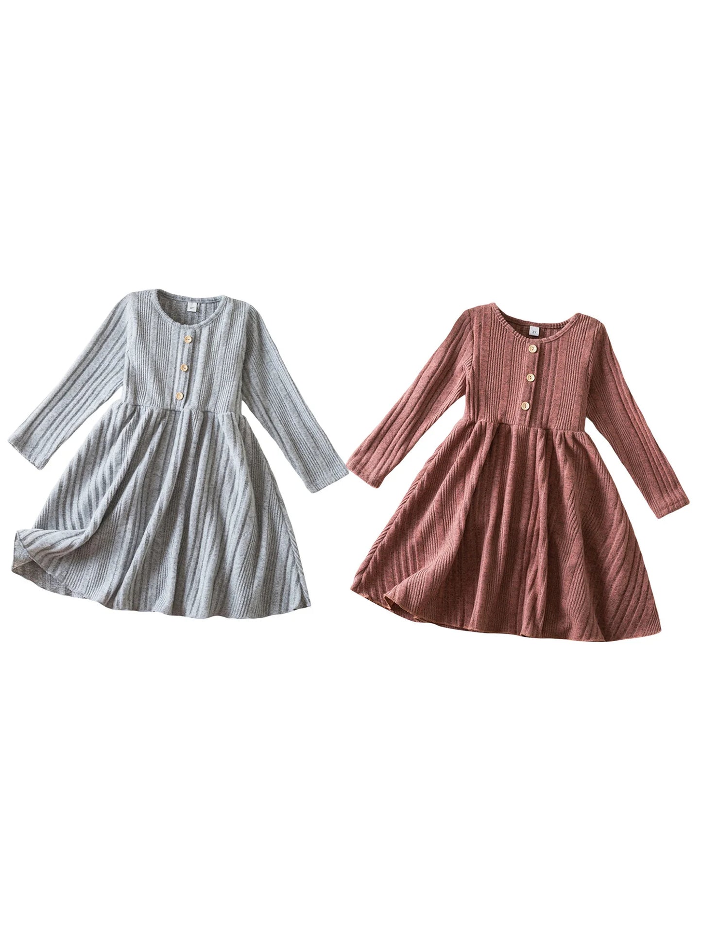 Emmababy Toddler Knit Dress With Embroidery And Ruffle Hem