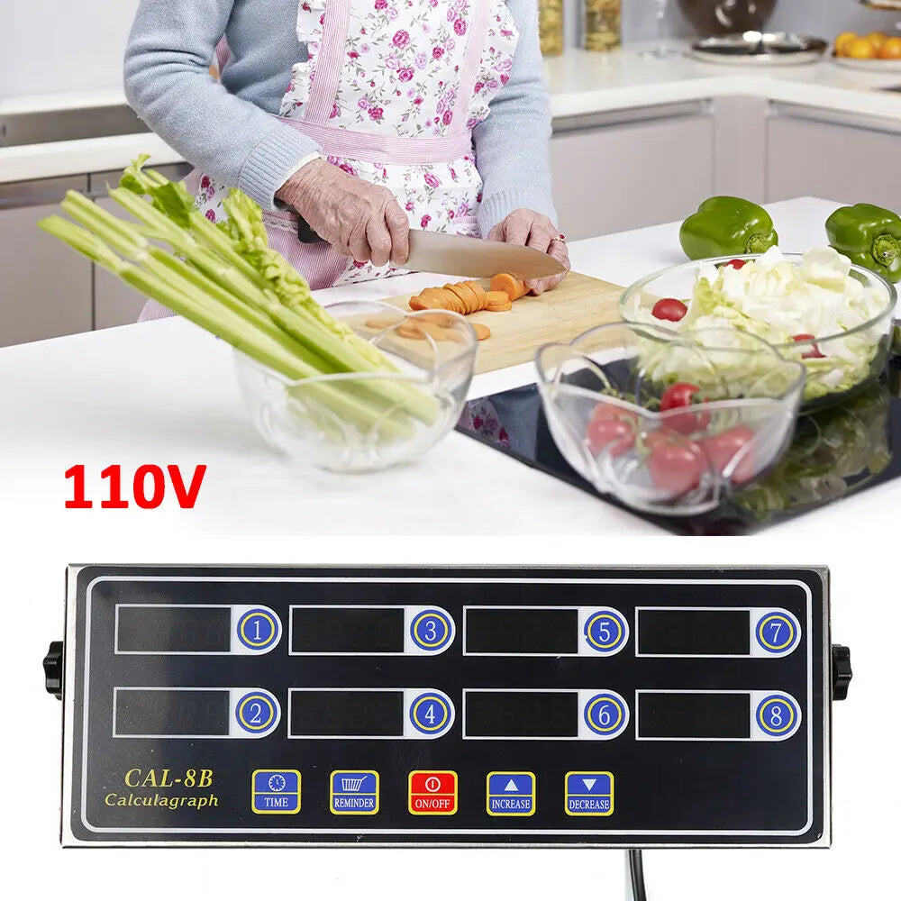 Stainless Steel Digital Cooking Timer With 8 Channels