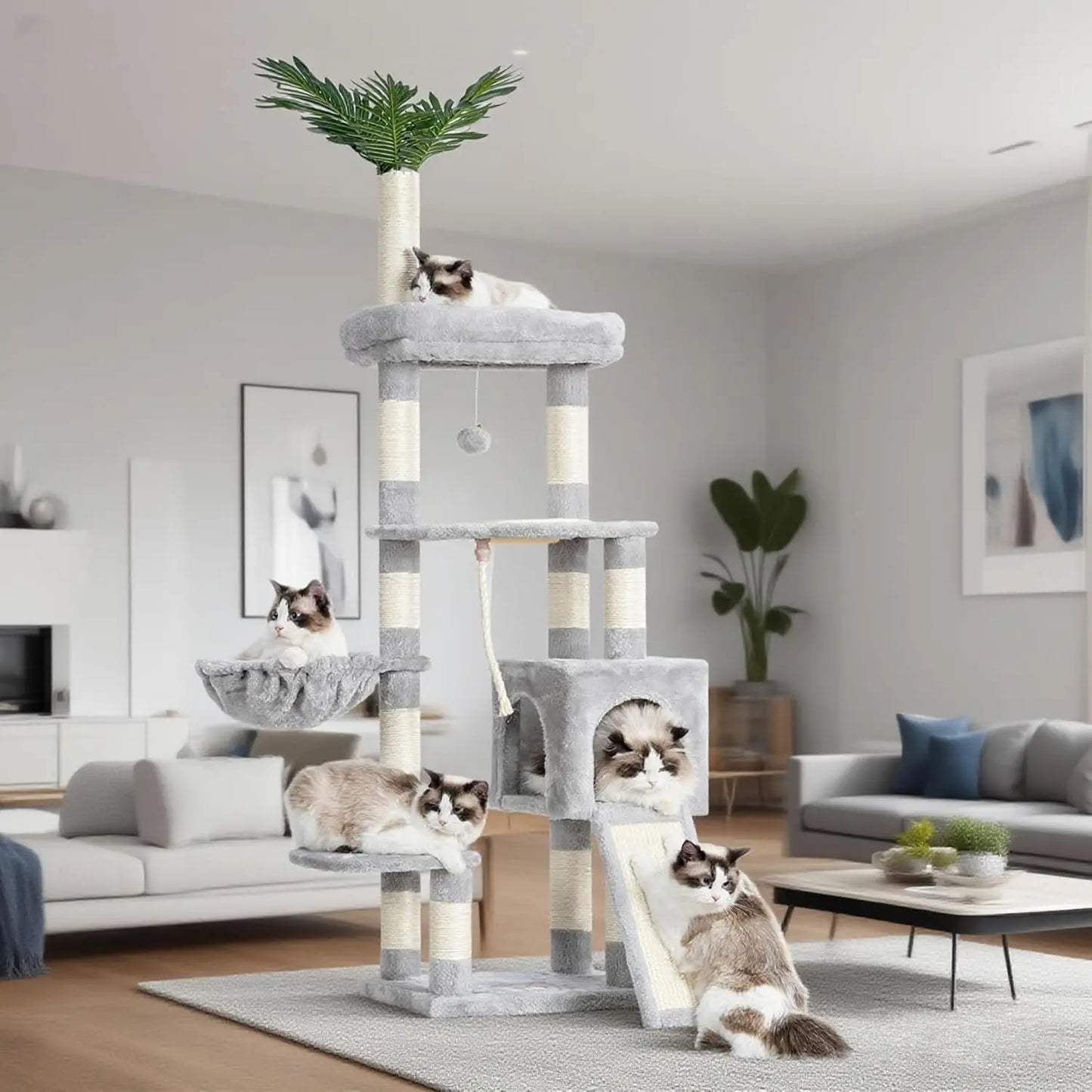 Tibet Cat Tree Tower For Indoor Cats With Plush Perches