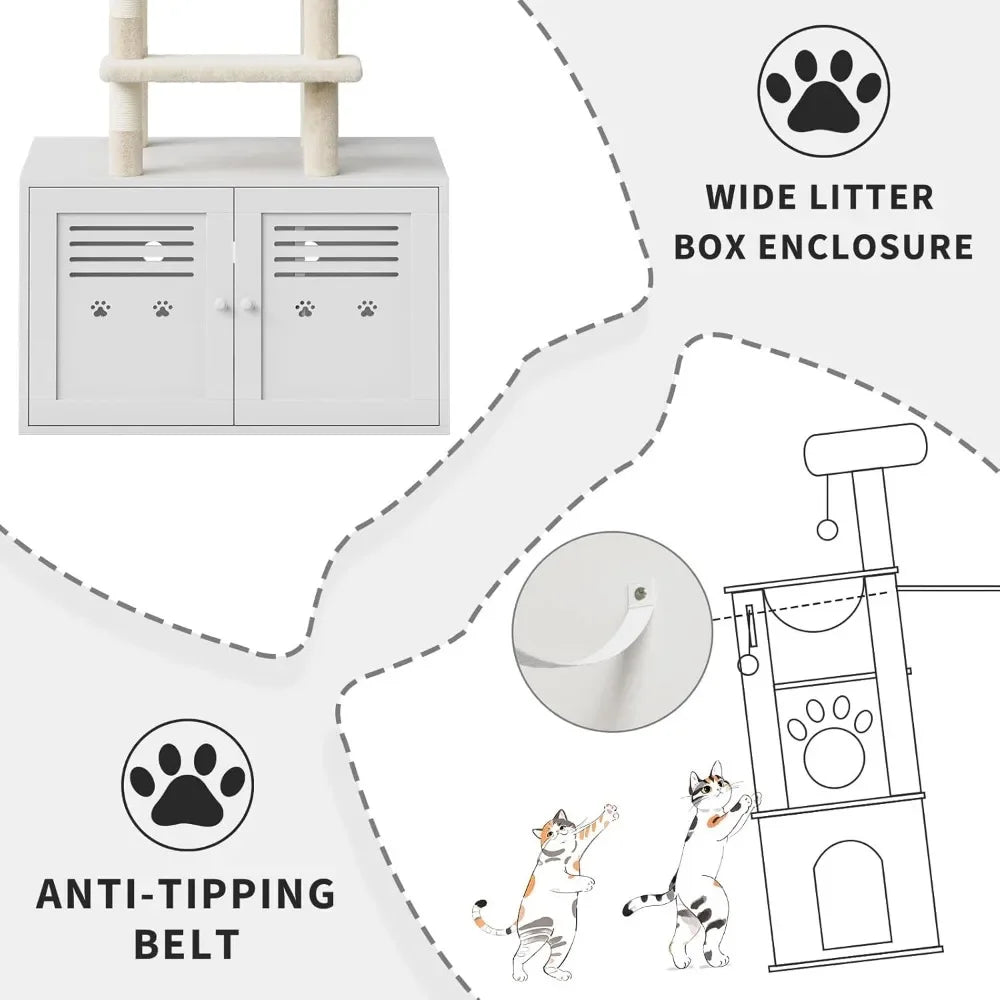 Hign-concerned Chemical Tall Cat Tree Litter Box Enclosure