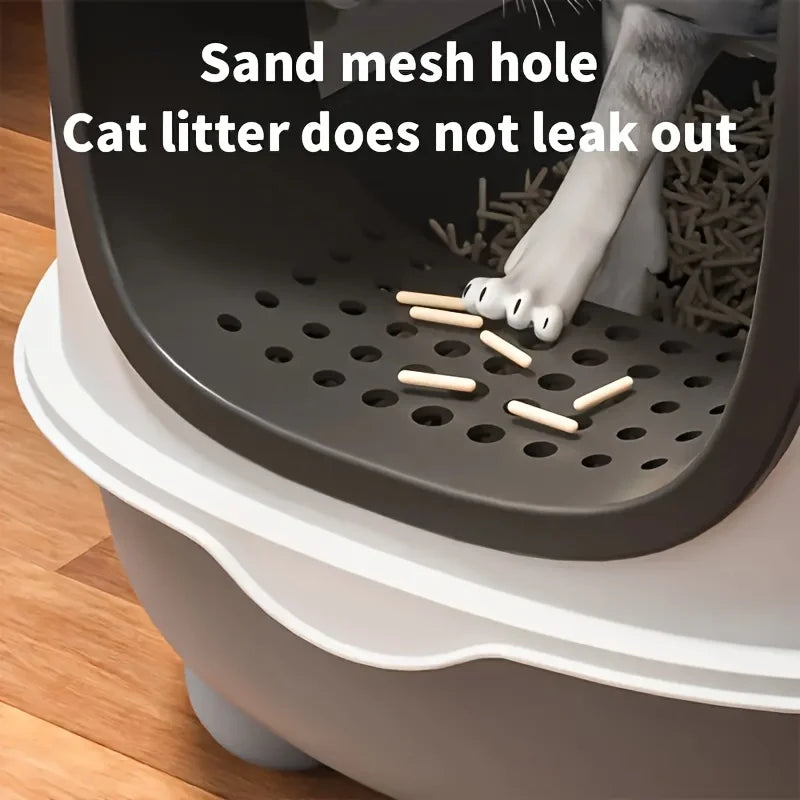 Cat Litter Box Top-Entry Foldable Anti-Splash Odor Control