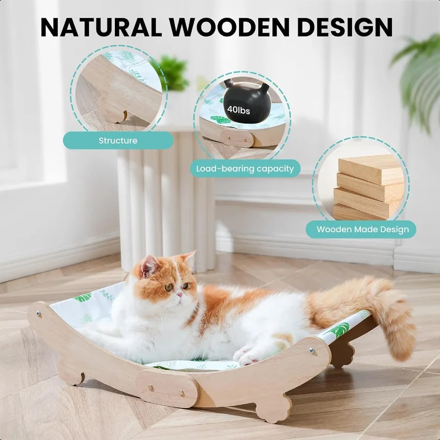 Cat Cooling Mat Elevated Hammock for Comfortable Pet Relaxation