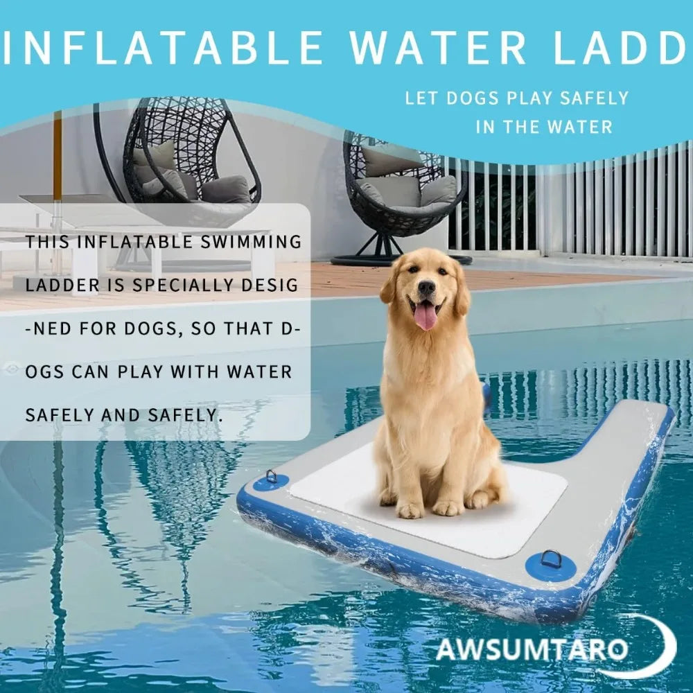 Inflatable Dog Dock Ramp 200 Lbs Load Bearing Water Safety