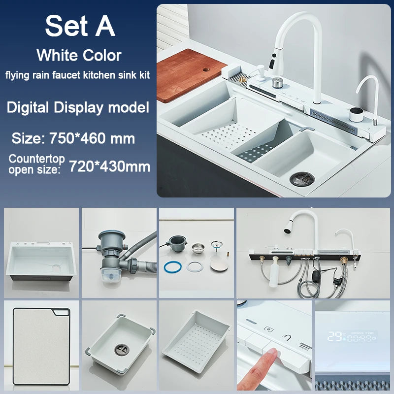 Rozin 304 Stainless Steel Kitchen Sink Waterfall Faucet