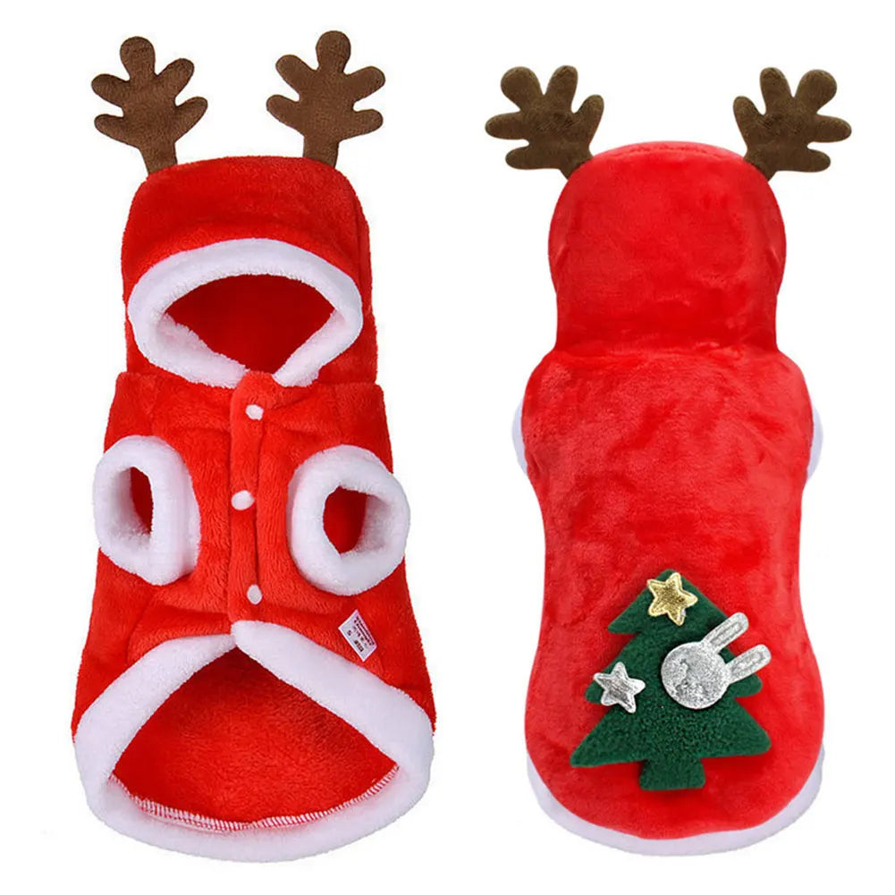 Shunmaii Elk Christmas Dog Costume Winter Warm Coat