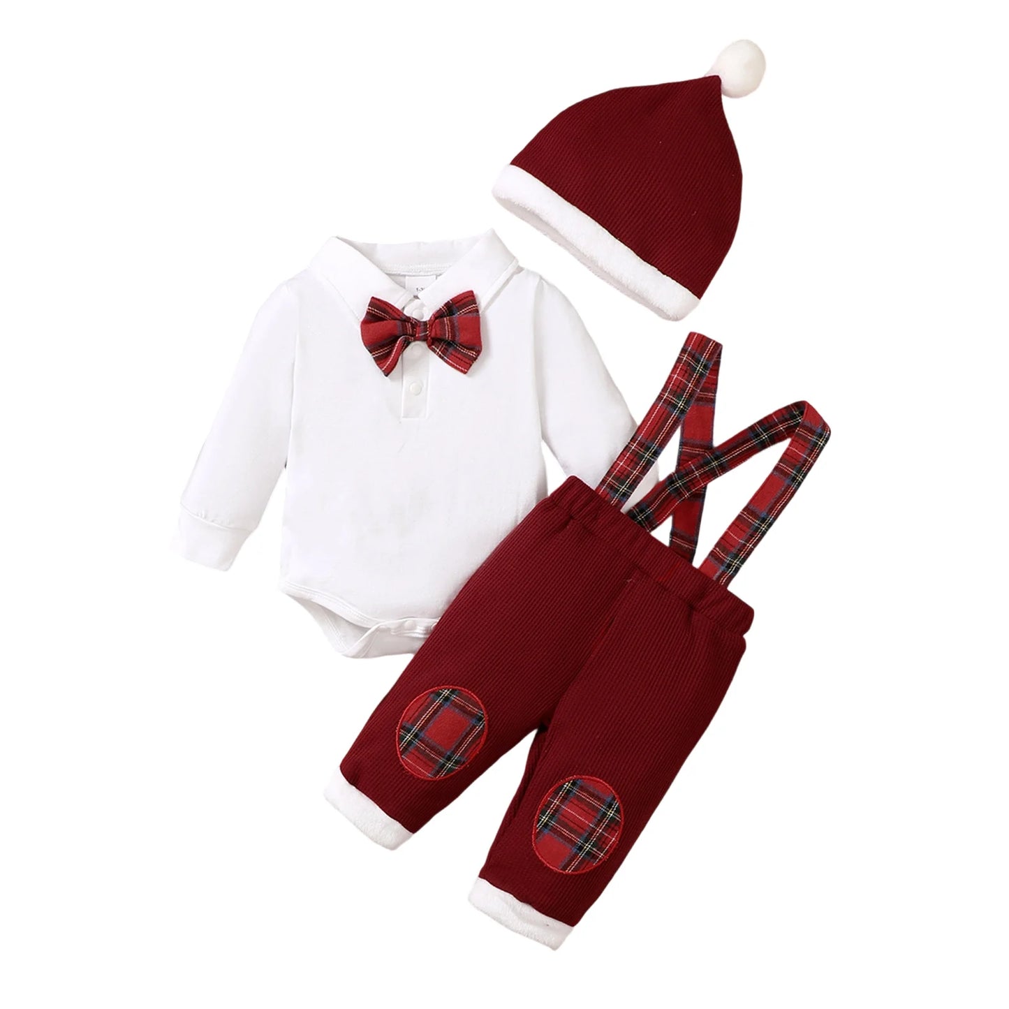 Toddler Holiday 3-Piece Romper Set With Hat