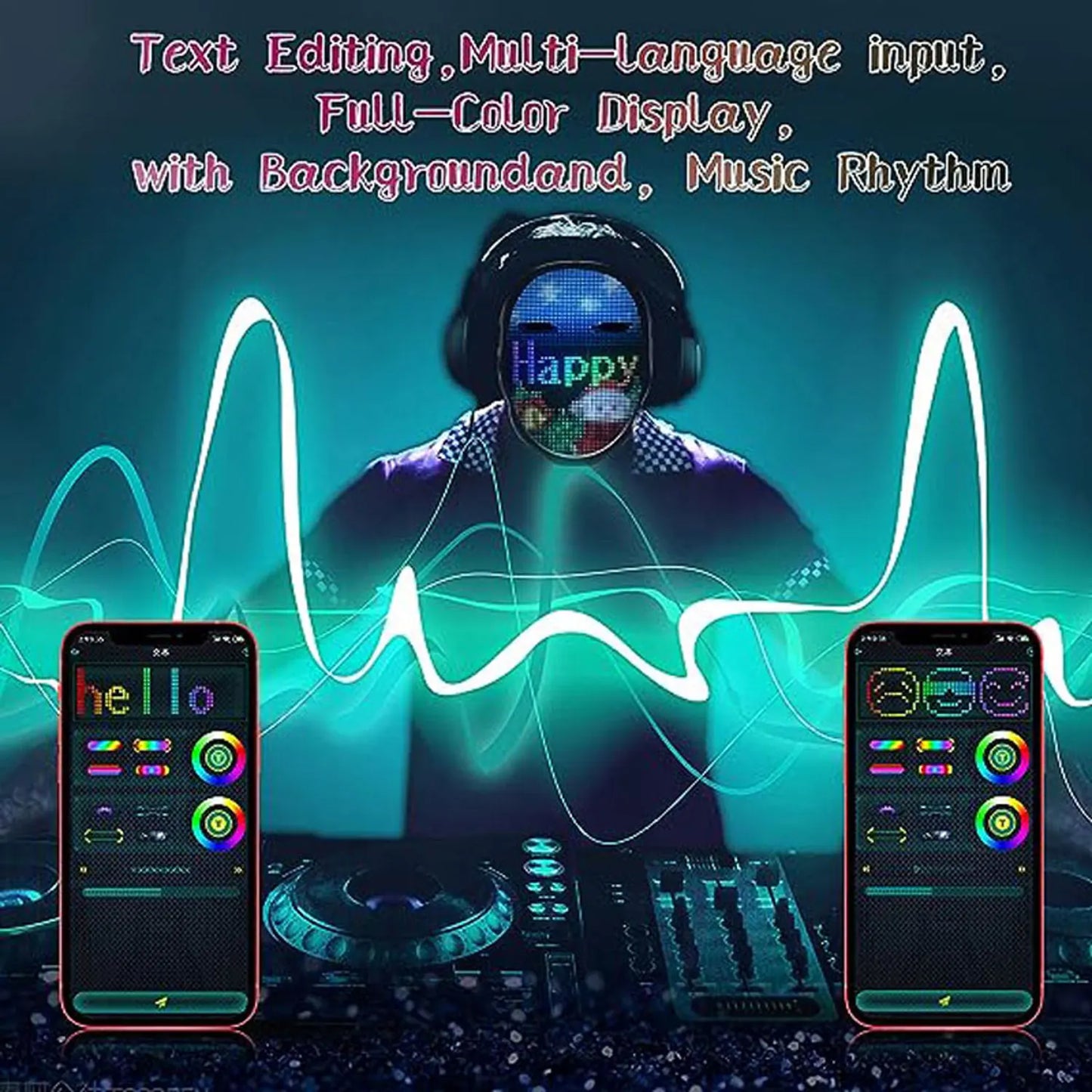 Bluetooth LED Mask With App Control For Animated GIFs