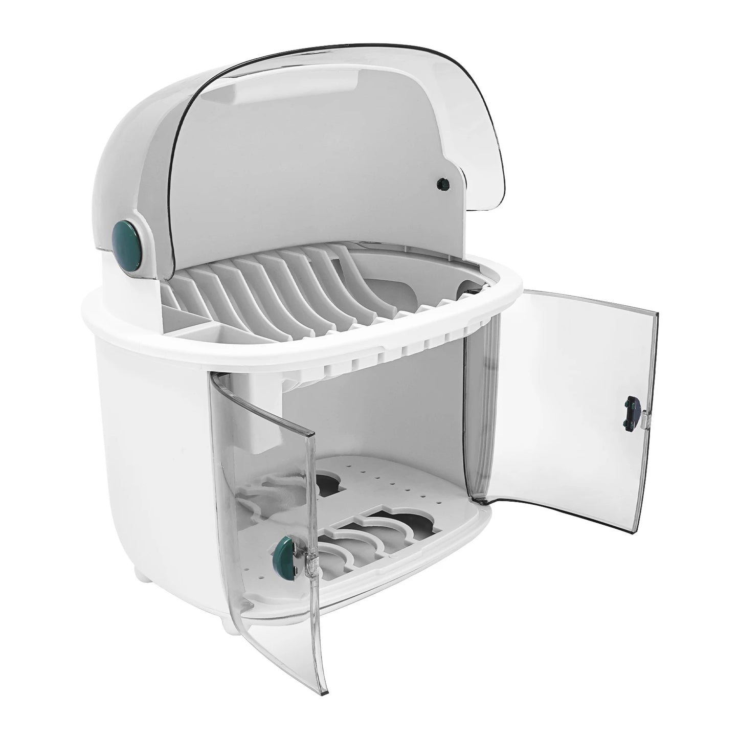 Two Tier Plastic Dish Drying Rack With Dust Cover System