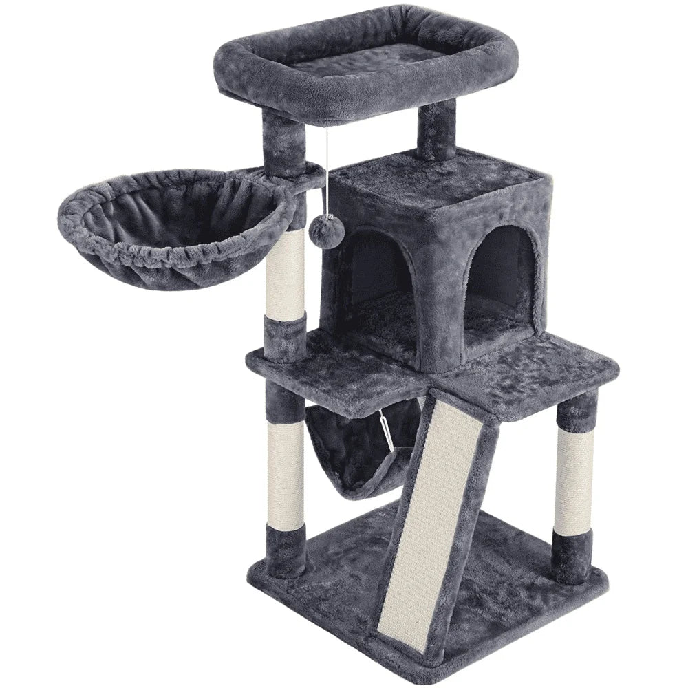 DUTRIEUX Cat Tree Tower Multi Level Scratching Posts Plush