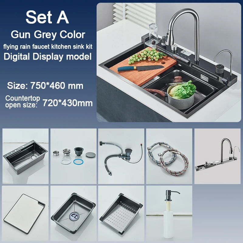 Rozin 304 Stainless Steel Kitchen Sink Waterfall Faucet