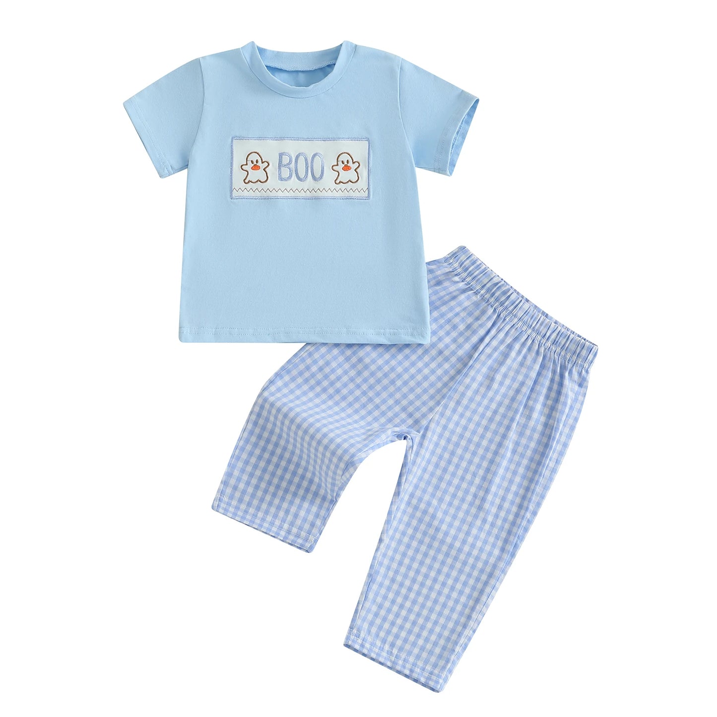 Pudcoco Ghost Embroidery Baby Toddler 2 Piece Outfit Set