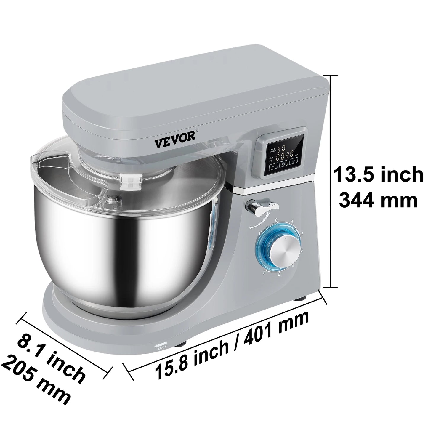 VEVOR Electric Stand Mixer With LCD Screen And Timer
