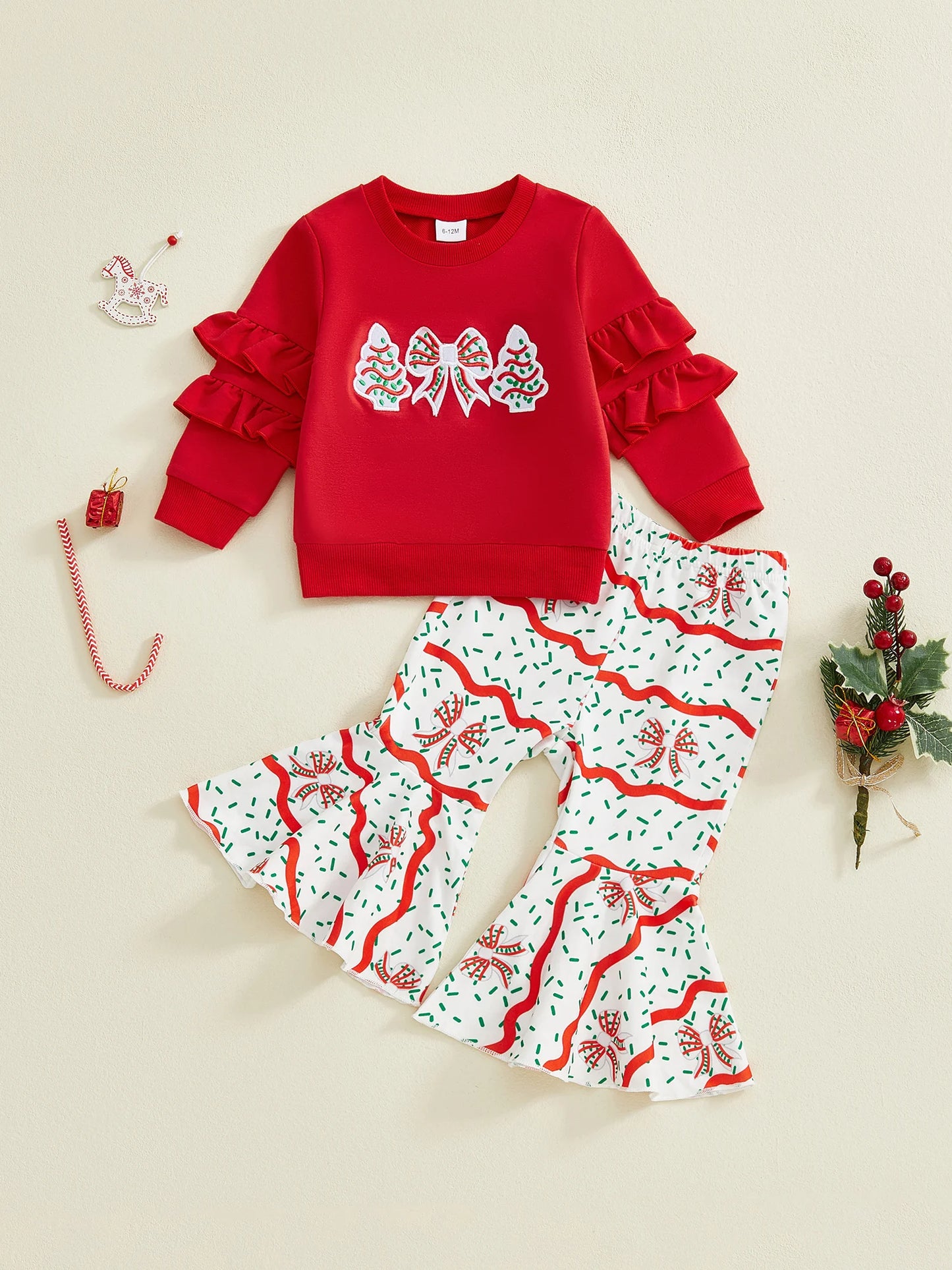 Adorable Infant Holiday Outfit Set With Festive Christmas Tree Design