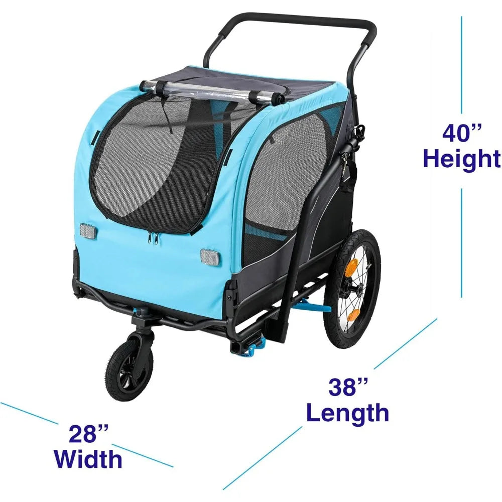 Two In One Pet Bike Trailer And Foldable Dog Stroller