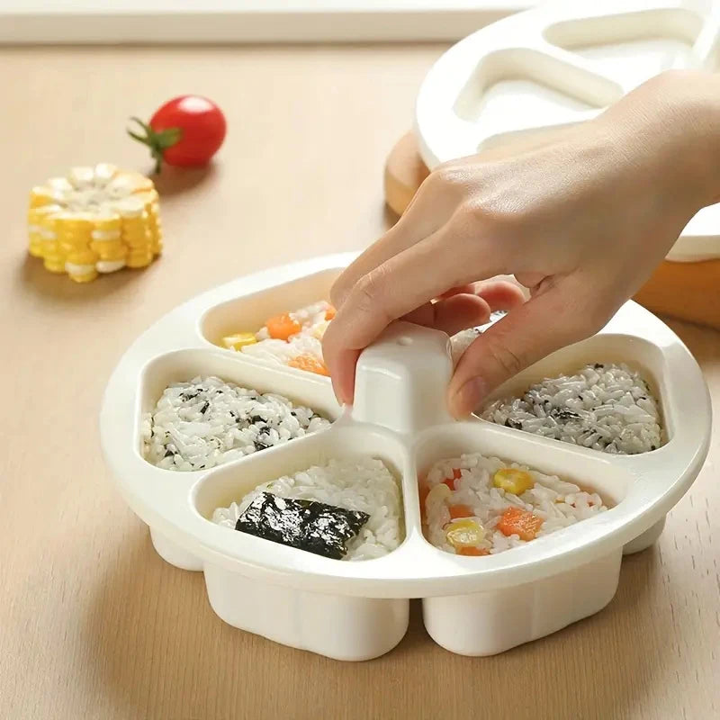 Six In One Triangle Sushi Mold Kit For Bento Lunchbox