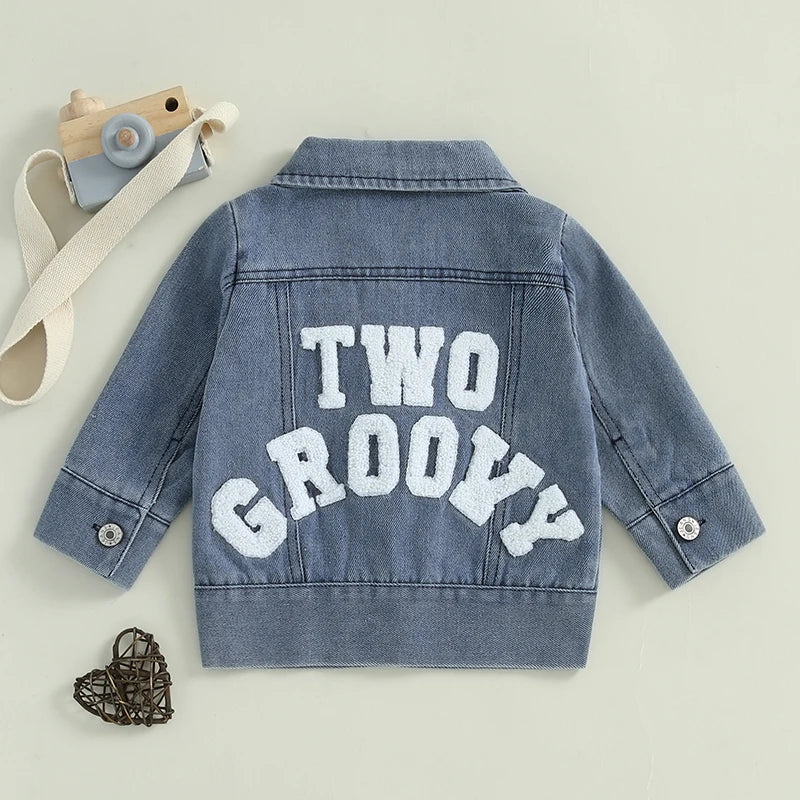 Pudcoco Kids Denim Jacket With Embroidered Patchwork Detail