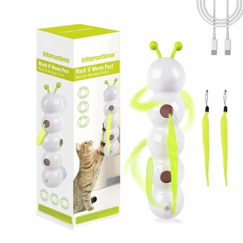 JOCESTYLECN Caterpillar Interactive Cat Toy Wack A Worm