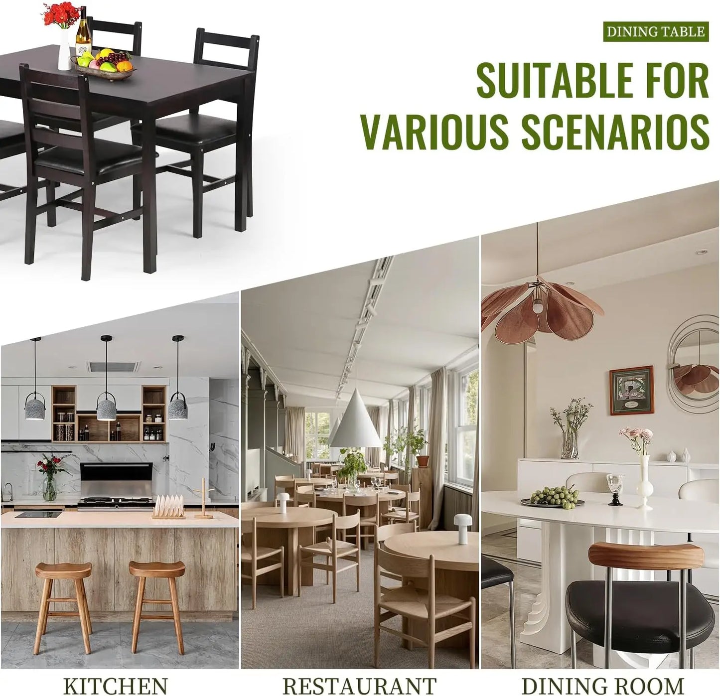 Elegant Kitchen Table and Chairs Set for Small Spaces