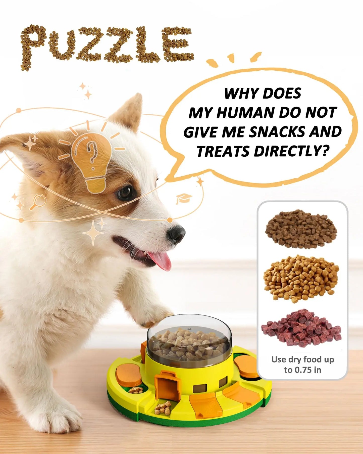 Interactive Dog Puzzle Toy Slow Feeder Dispenser For Treats