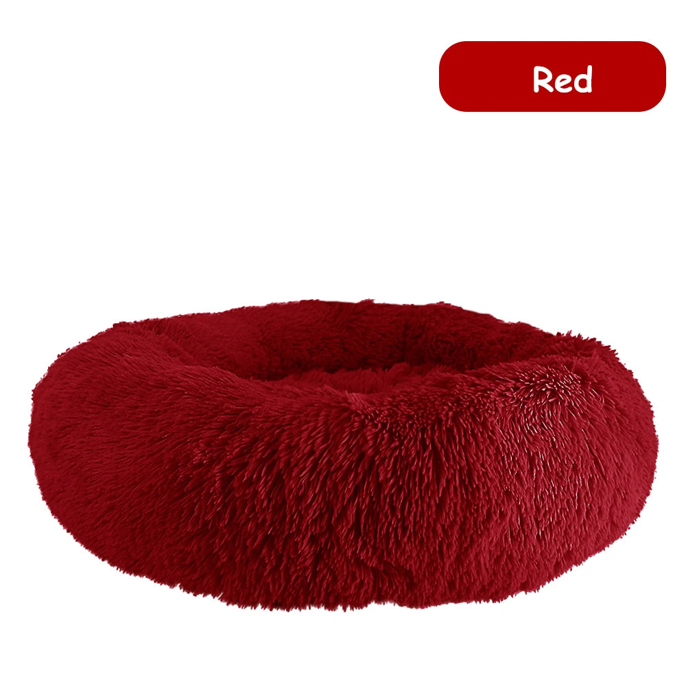 Donut Dog Bed Warm Plush Calming Cradle For Pets Cozy