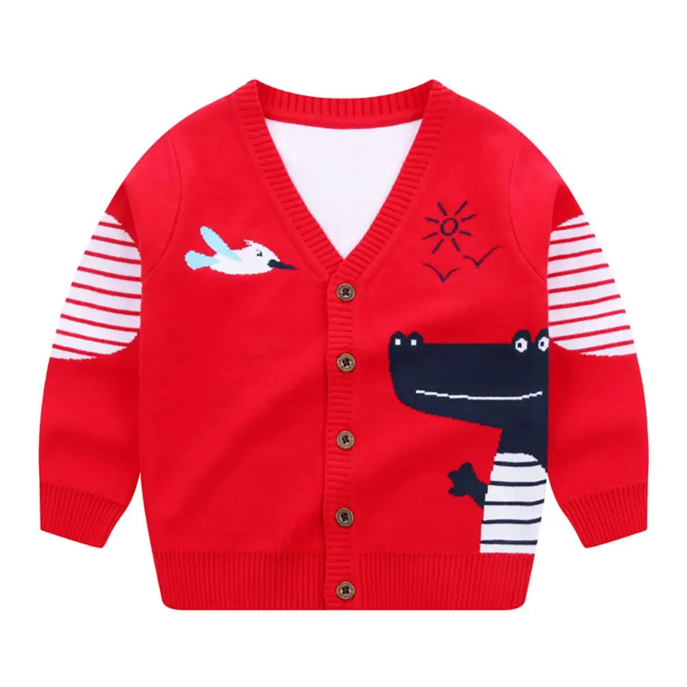 Jlong Spring Kids Baby Cardigan Coat Unisex Cotton V Neck