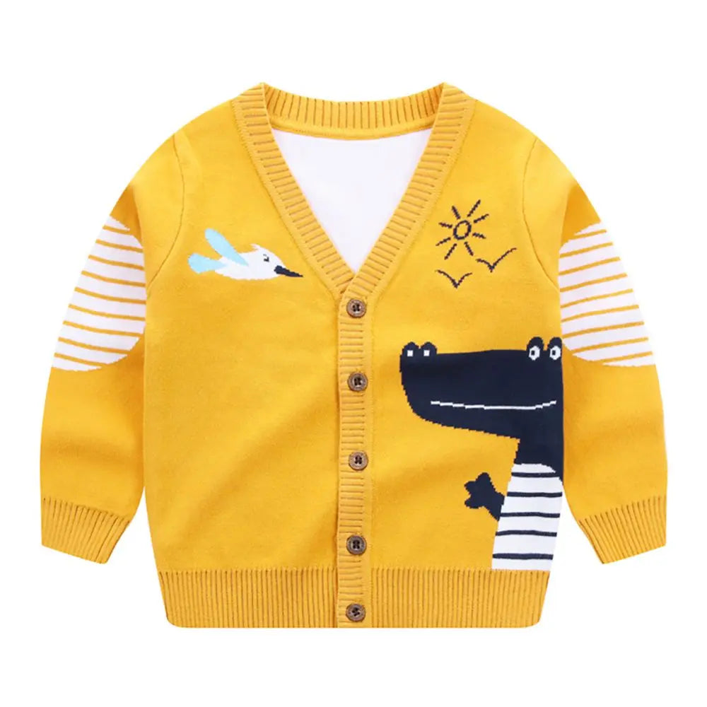 Jlong Spring Kids Baby Cardigan Coat Unisex Cotton V Neck