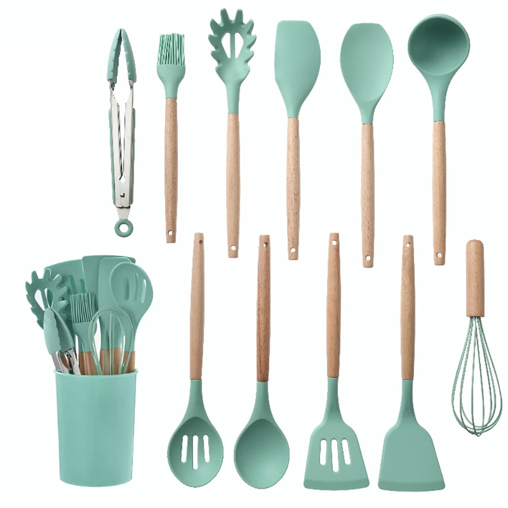 Feature Silicone Kitchen Utensils Set Nonstick Spatulas