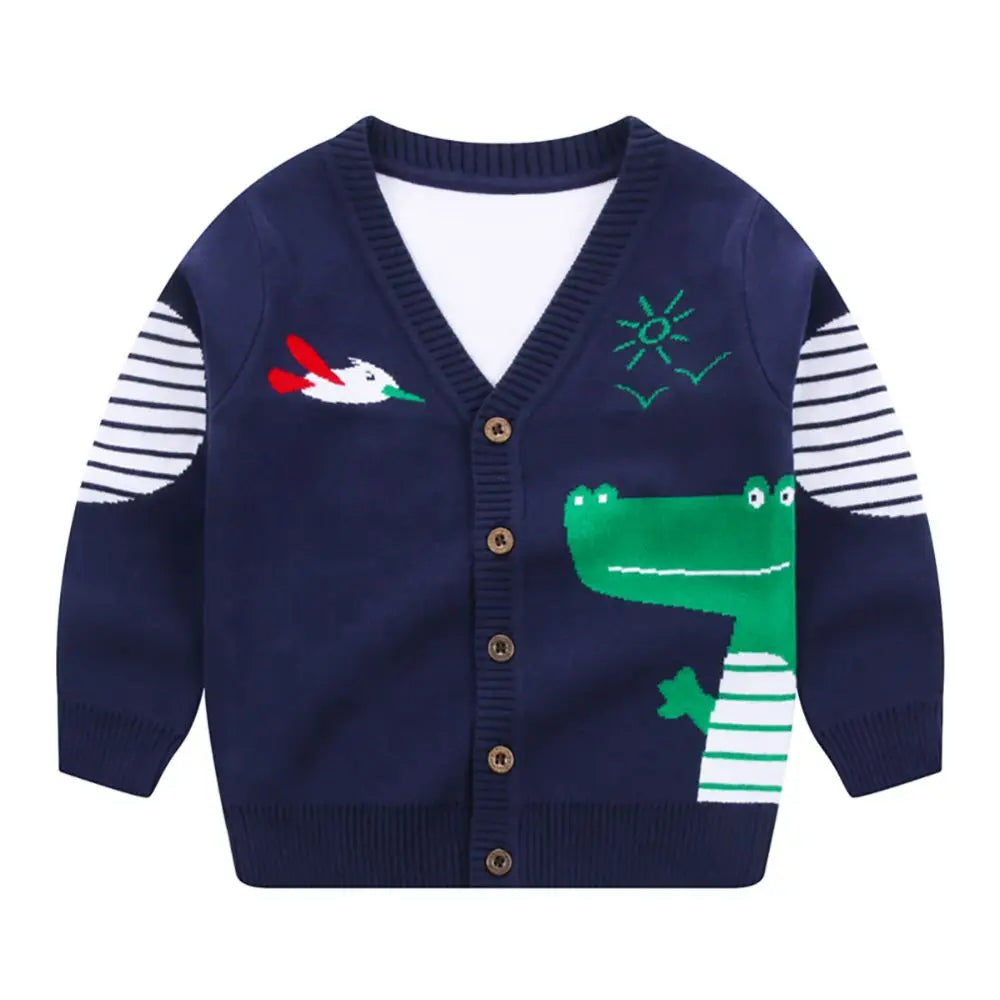 Jlong Spring Kids Baby Cardigan Coat Unisex Cotton V Neck