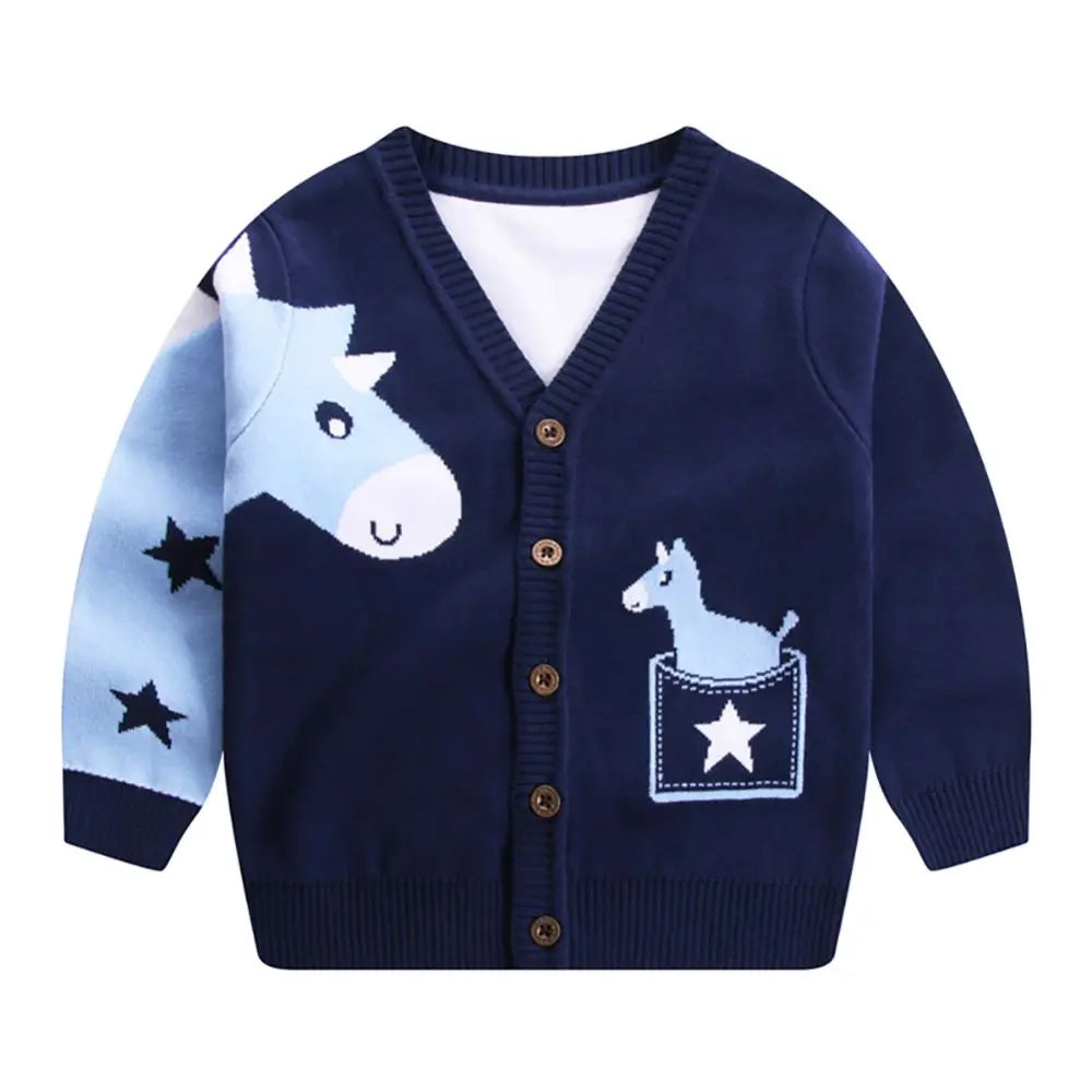 Jlong Spring Kids Baby Cardigan Coat Unisex Cotton V Neck