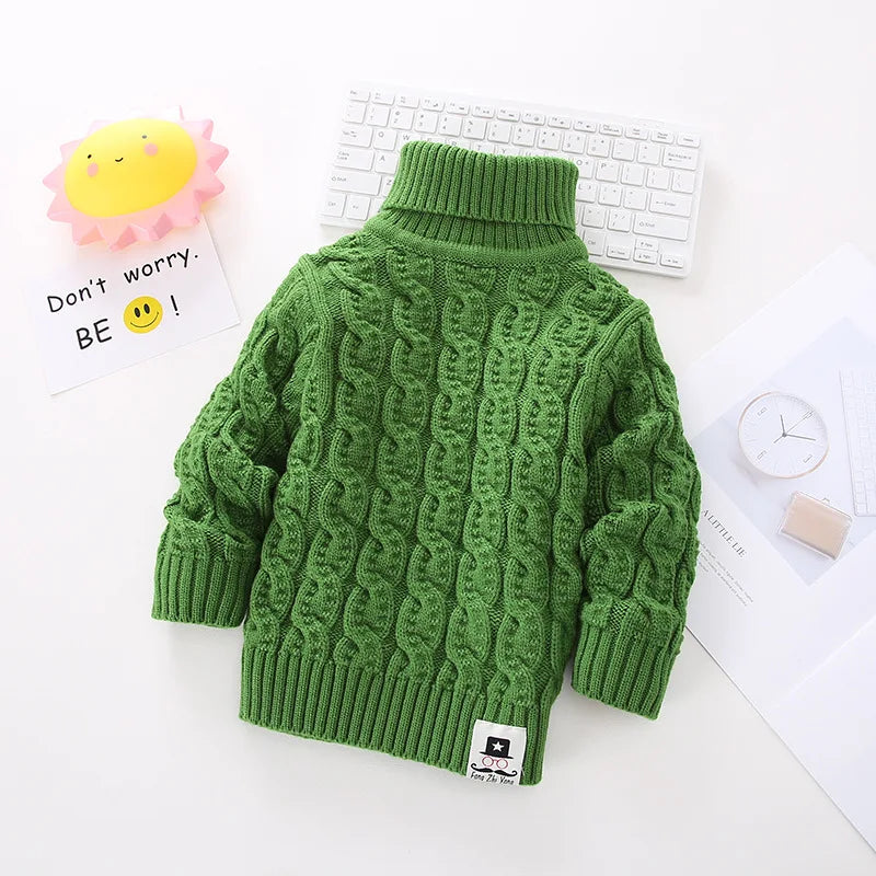 Kids Tricots Turtleneck Sweater For Girls And Boys Winter