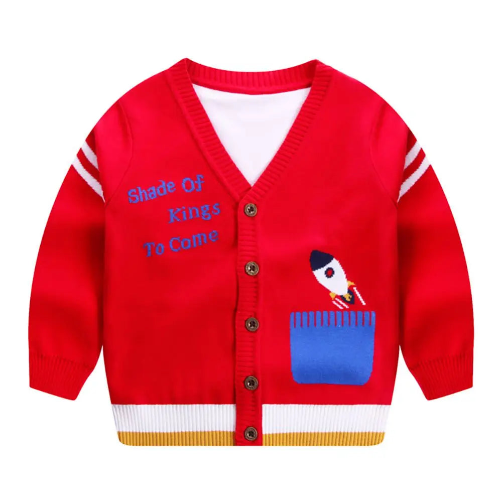 Jlong Spring Kids Baby Cardigan Coat Unisex Cotton V Neck