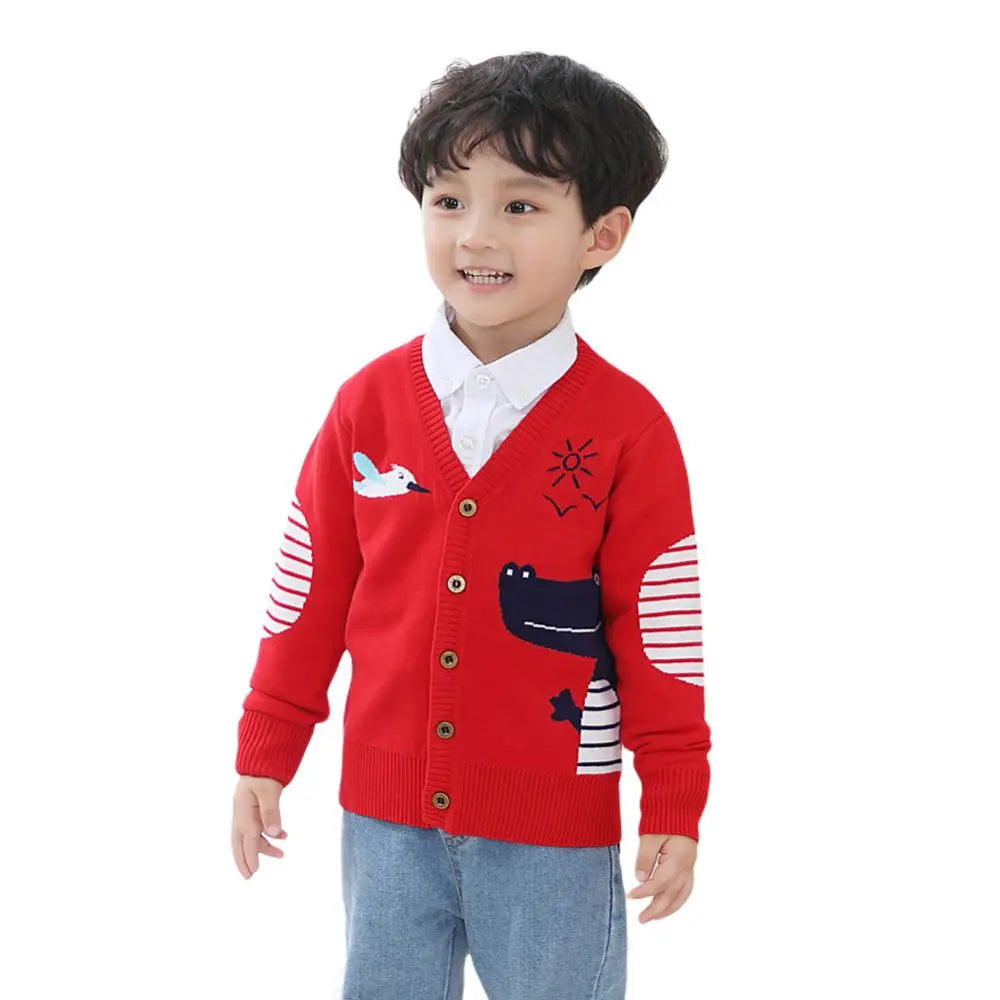 Jlong Spring Kids Baby Cardigan Coat Unisex Cotton V Neck