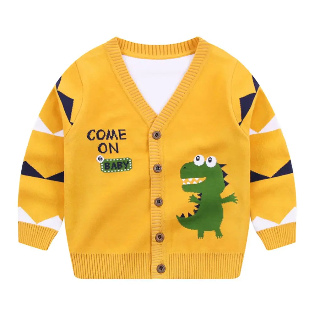 Jlong Spring Kids Baby Cardigan Coat Unisex Cotton V Neck