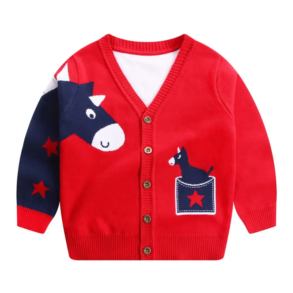 Jlong Spring Kids Baby Cardigan Coat Unisex Cotton V Neck