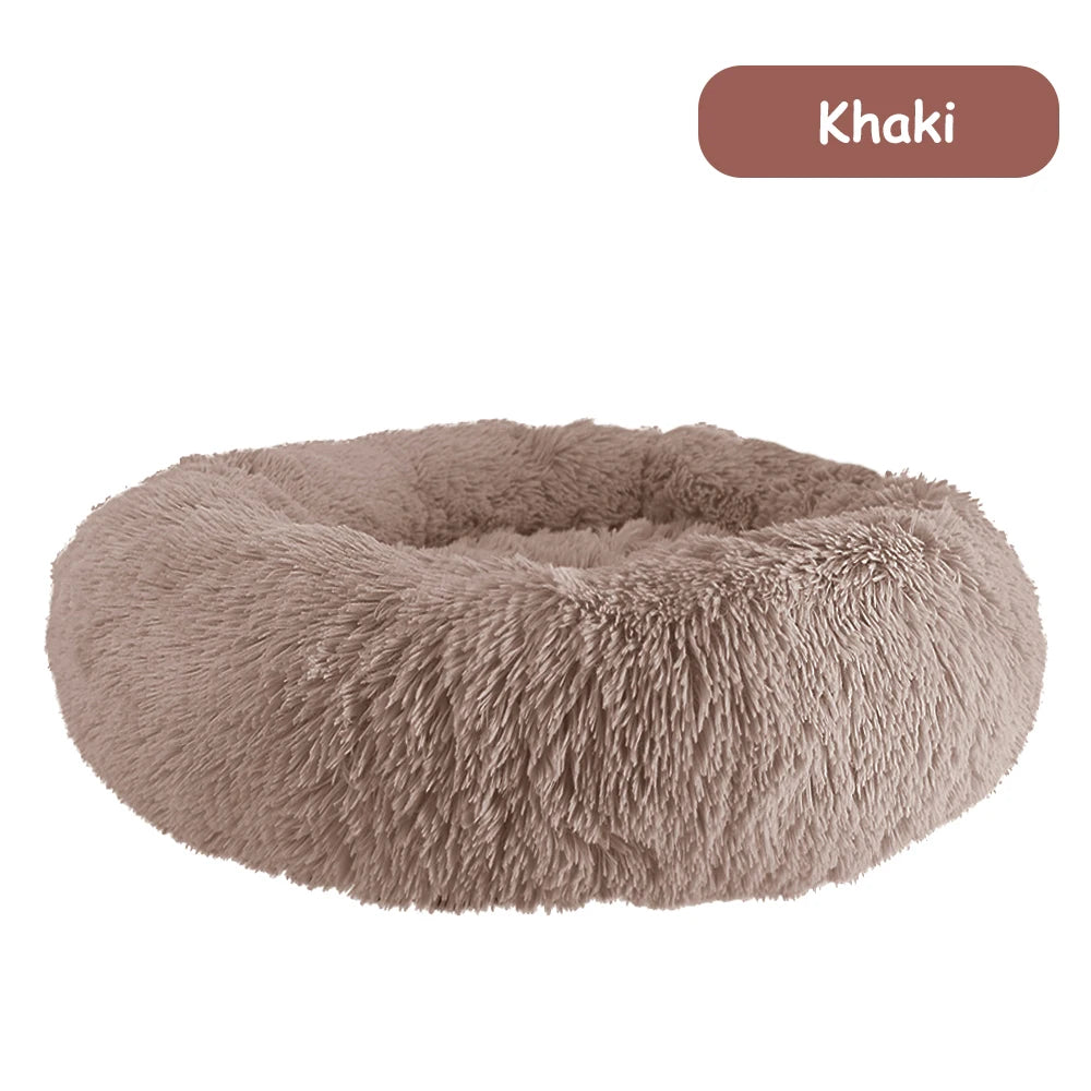 Donut Dog Bed Warm Plush Calming Cradle For Pets Cozy
