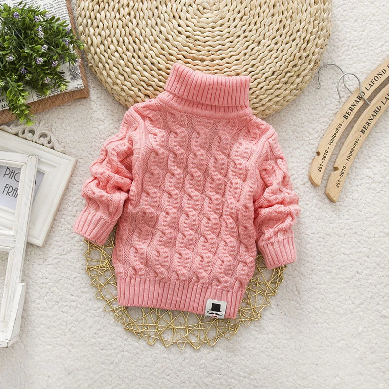 Kids Tricots Turtleneck Sweater For Girls And Boys Winter