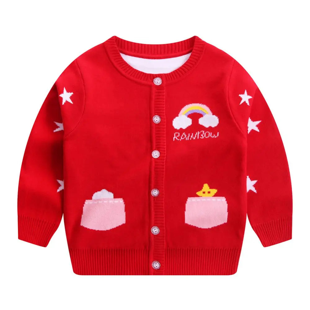 Jlong Spring Kids Baby Cardigan Coat Unisex Cotton V Neck