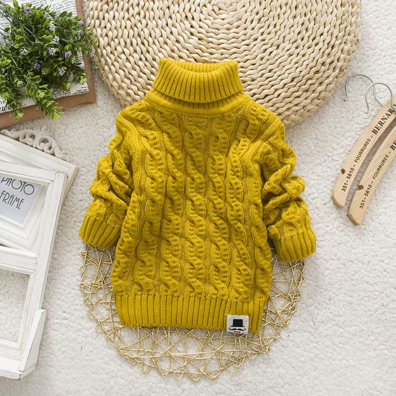 Kids Tricots Turtleneck Sweater For Girls And Boys Winter