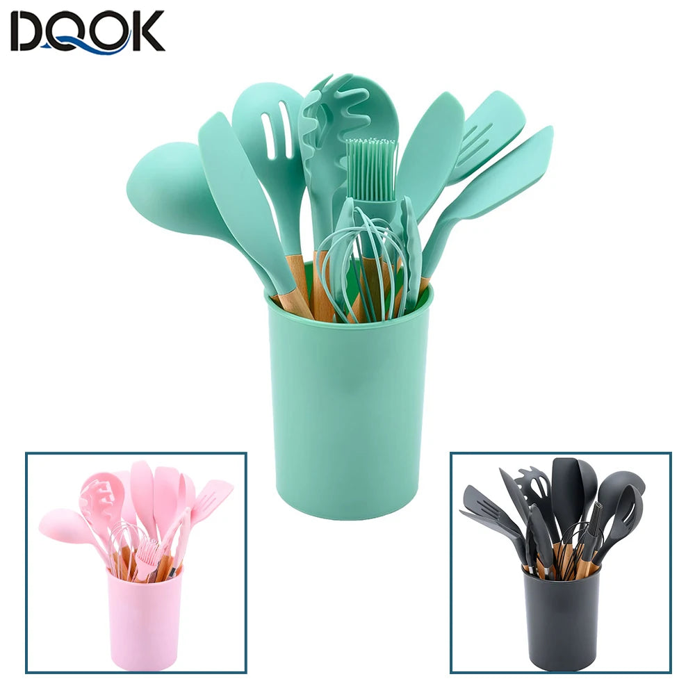 Feature Silicone Kitchen Utensils Set Nonstick Spatulas