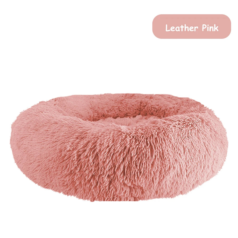 Donut Dog Bed Warm Plush Calming Pet Sofa Cushion Mat