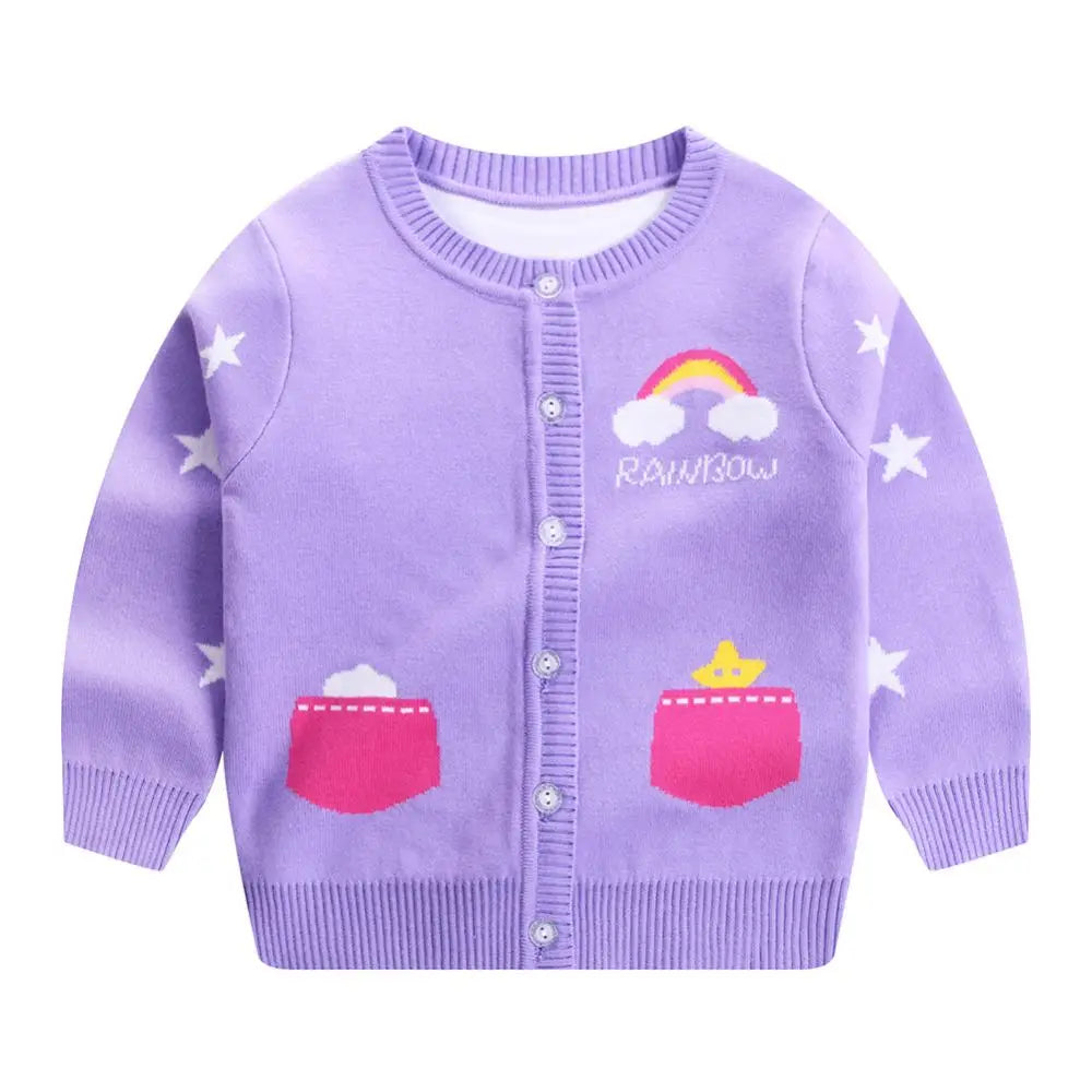 Jlong Spring Kids Baby Cardigan Coat Unisex Cotton V Neck