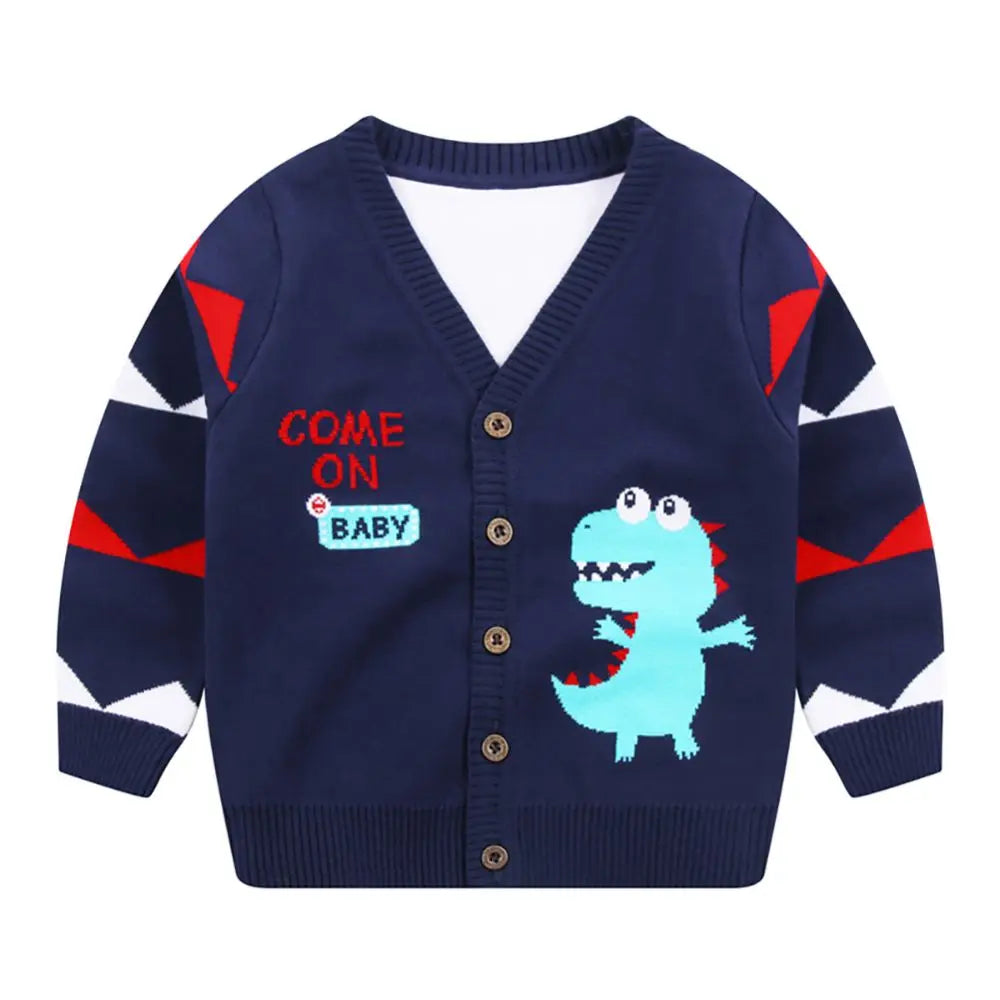 Jlong Spring Kids Baby Cardigan Coat Unisex Cotton V Neck