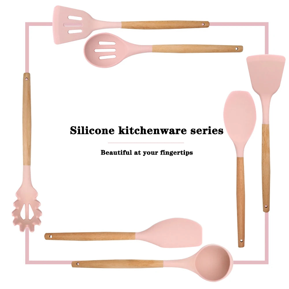 Feature Silicone Kitchen Utensils Set Nonstick Spatulas