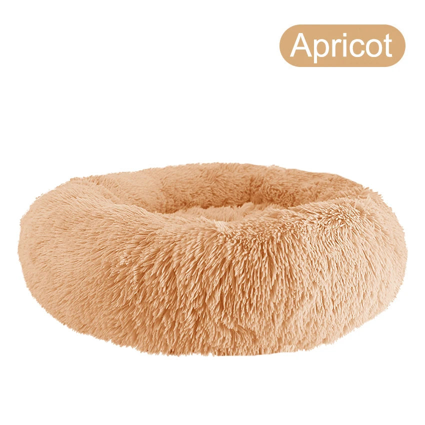 Donut Dog Bed Warm Plush Calming Cushion For Pets Winter
