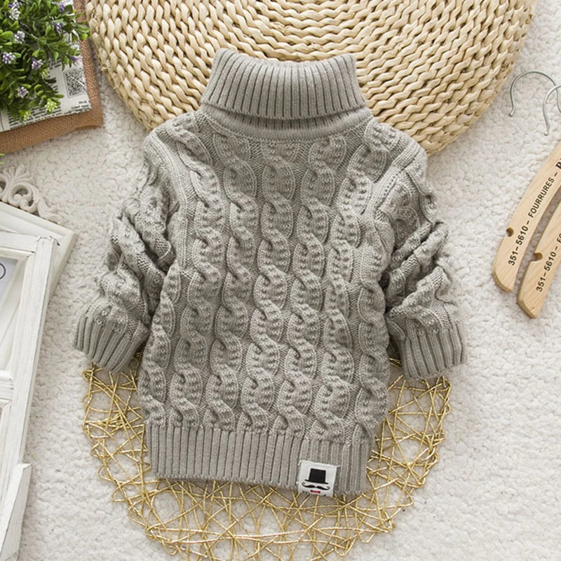 Kids Tricots Turtleneck Sweater For Girls And Boys Winter