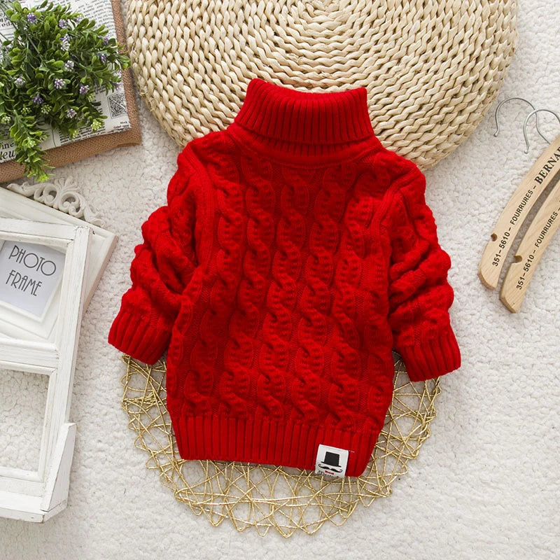 Kids Tricots Turtleneck Sweater For Girls And Boys Winter